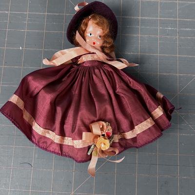 Nancy Ann Storybook Doll Purple Dress 