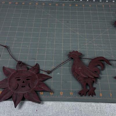 Tin Wall hanging Roosters and Suns 