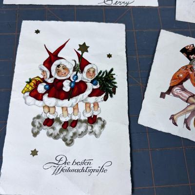 Antique 1920's German Christmas Post Cards 