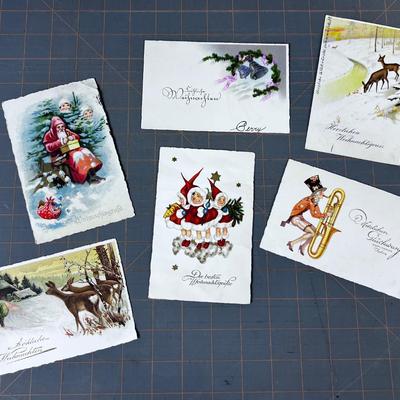 Antique 1920's German Christmas Post Cards 