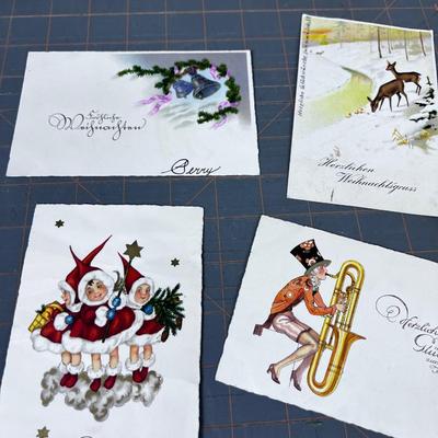 Antique 1920's German Christmas Post Cards 