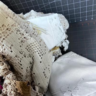 Vintage Linens, Mostly Crocheted Doily's