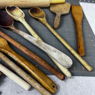 Vintage WOOD Kitchen Utensils