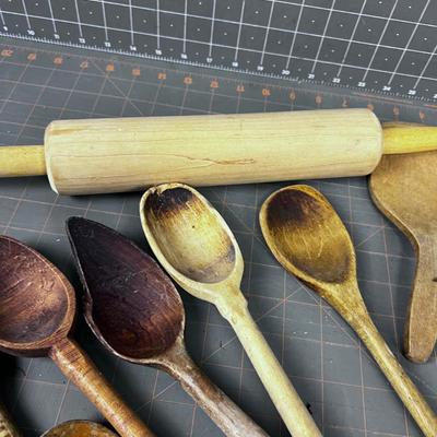 Vintage WOOD Kitchen Utensils