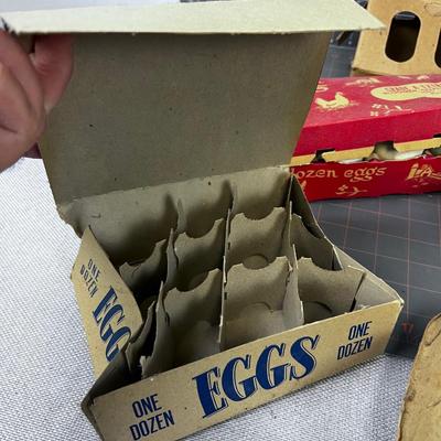 Vintage Cardboard EGG Cartons & Chicken Feeder