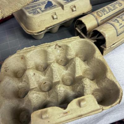 Vintage Cardboard EGG Cartons & Chicken Feeder