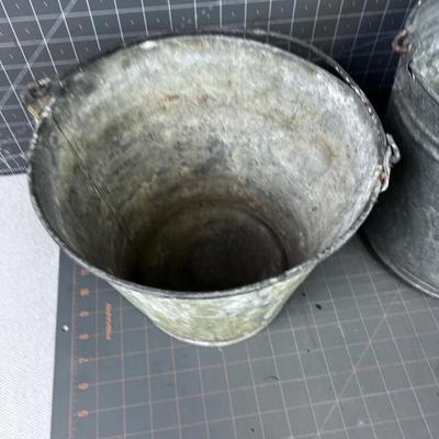 Old Galvanized Farm Buckets 