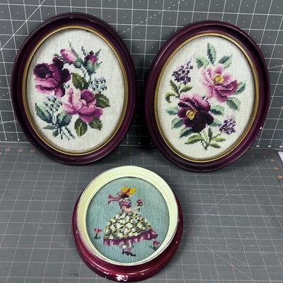3 Framed Needle Point 