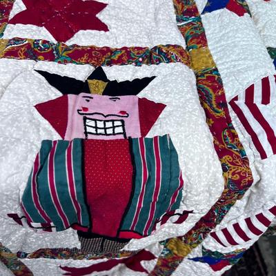 Christmas Trees and Nutcrackers QUILTED Throw