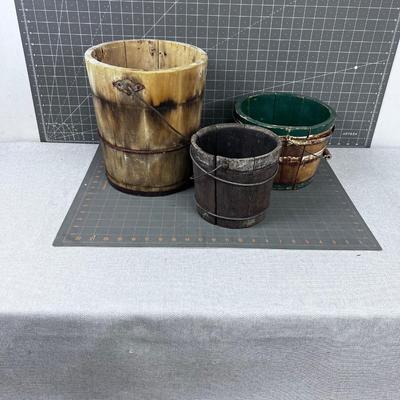 Wood Buckets (3) 