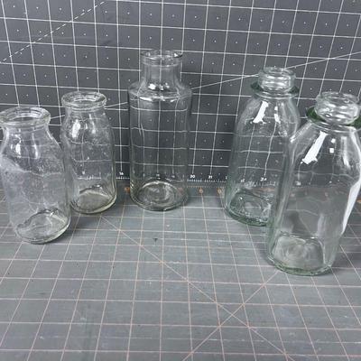 Cream or Milk Bottles - No Label (5) 