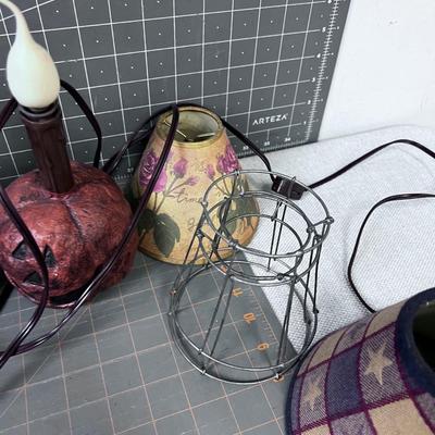 Lot of Small Lamps and Shades 