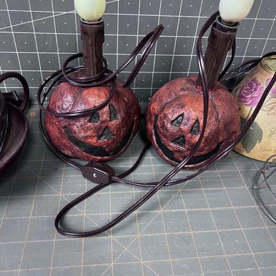 Lot of Small Lamps and Shades 
