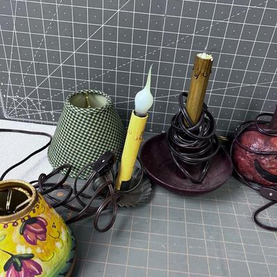 Lot of Small Lamps and Shades 