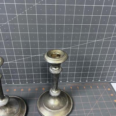 Silver Plated Candle Sticks (Pair) 