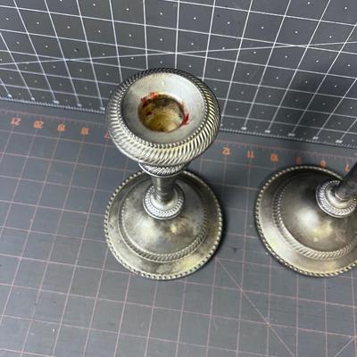 Silver Plated Candle Sticks (Pair) 