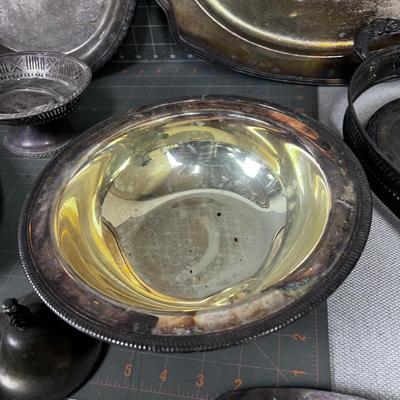 Silver Plate Serving Pieces (about 9 pieces) 