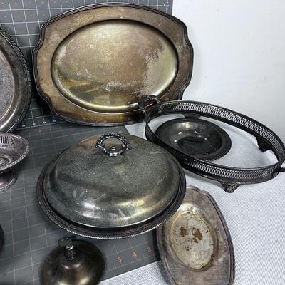 Silver Plate Serving Pieces (about 9 pieces) 