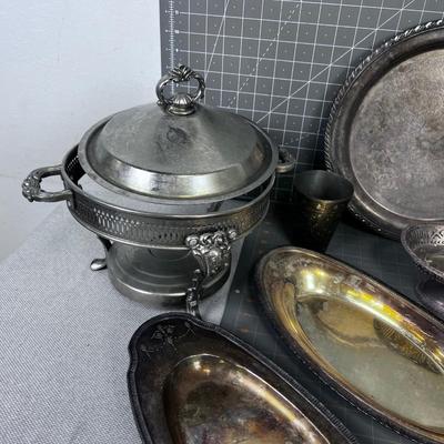 Silver Plate Serving Pieces (about 9 pieces) 