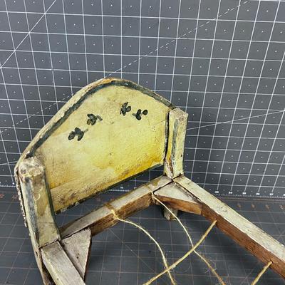 Antique Old Doll Bed White