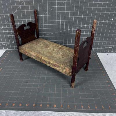 Antique Old Doll Bed Brown 4 Poster Bed 