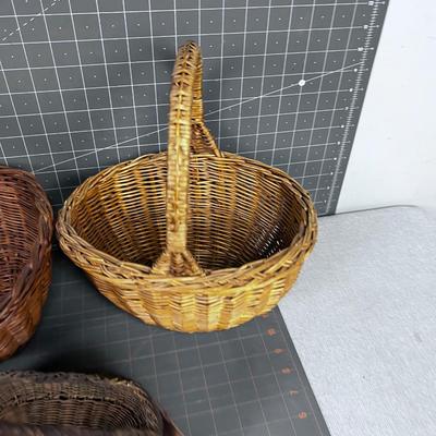 3 Antique Baskets. 