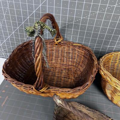 3 Antique Baskets. 