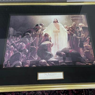 Arnold Friberg. "the Risen Lord" Framed and Matted, Jesus