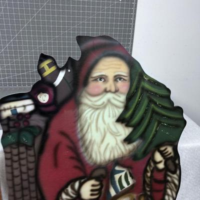 WOOD Air Brushed SANTA, NEAT! 