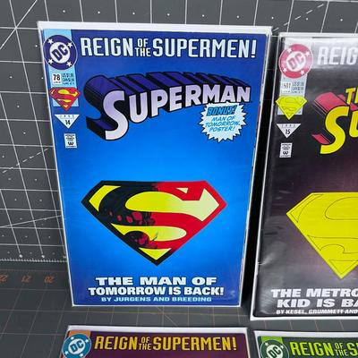 Comic (4) Reign of the Super MEN Superman Comics 1993 12-15 Vol. 