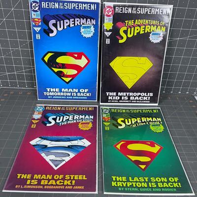 Comic (4) Reign of the Super MEN Superman Comics 1993 12-15 Vol. 