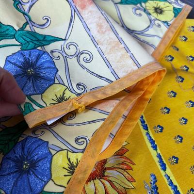 2 Yellow Spring Table Cloths - Round and Rectangle 