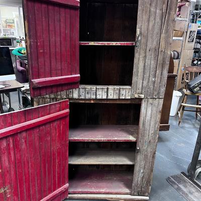 Primitive BEAD BOARD Cabinet Bring Help to Move.  