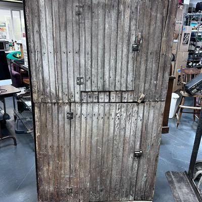 Primitive BEAD BOARD Cabinet Bring Help to Move.  