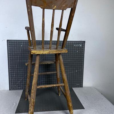 Antique Wood High Chair NO Tray