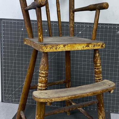 Antique Wood High Chair NO Tray