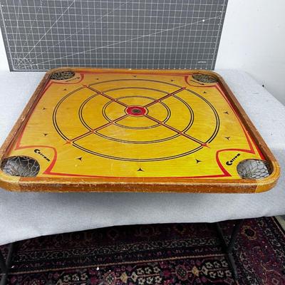 Carrom Game Board with Corner Net Baskets 