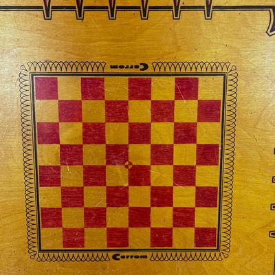 Carrom Game Board with Corner Net Baskets 
