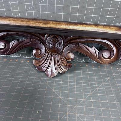 Mahogany Wall Shelf Carved