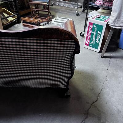 Empire Style Mahogany Green Gingham SOFA 