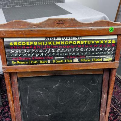 Cutest Chalk Board Stand EVER! Has Scroll of Letters, Animals, Cars, Flags etc. About 10 Scenes. OLD