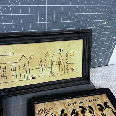 4 Embroidered & Framed Inspirational Pictures