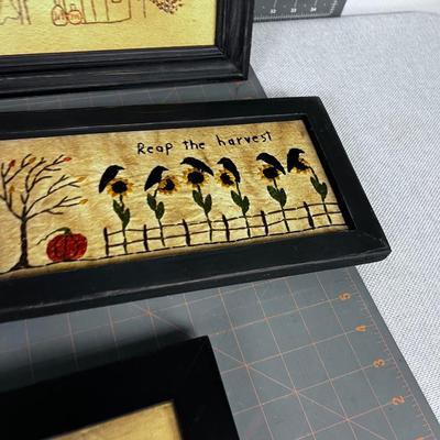 4 Embroidered & Framed Inspirational Pictures