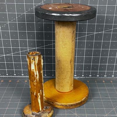 2 Old Wood Spools