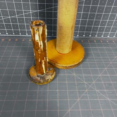 2 Old Wood Spools