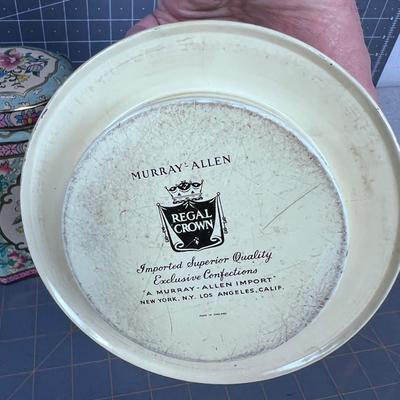 (3) Vintage Floral Tins, Collectible 
