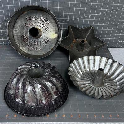 Bunt Antique And Angel food Cake Pans 