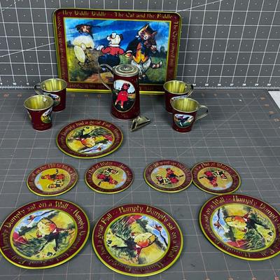 Tin Nursey Rhyme Tea Set (For Play) 