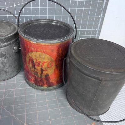 Buckets; Lard, Shortening, Karo Syrup etc.