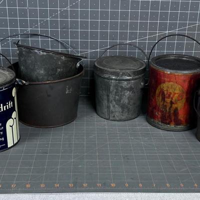 Buckets; Lard, Shortening, Karo Syrup etc.